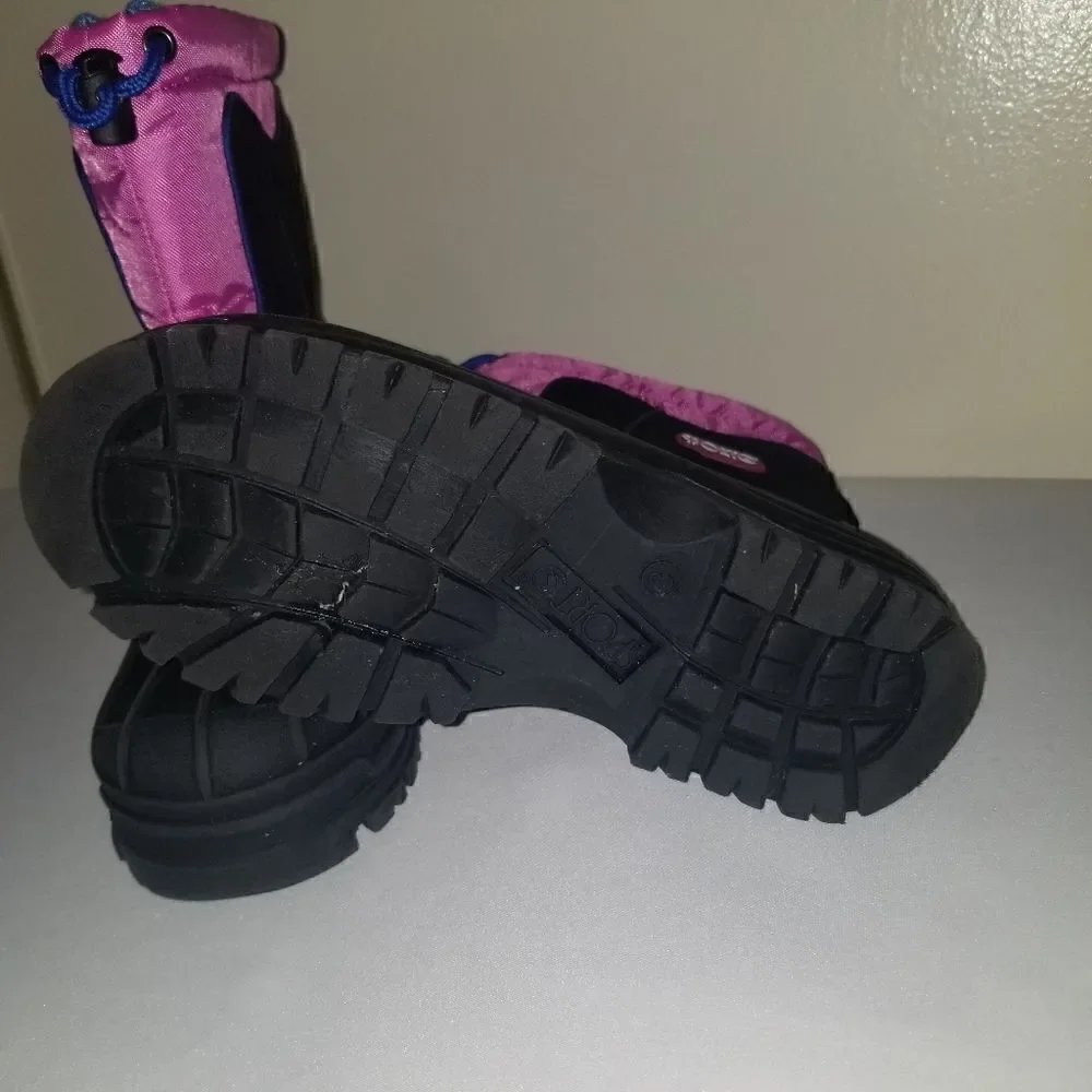 Sporto Kids Black and Pink Rain & Snow Boots